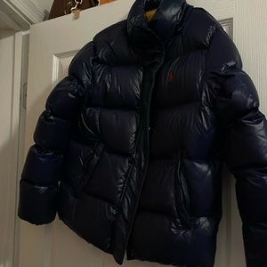 Navy Blue Girls polo puffer